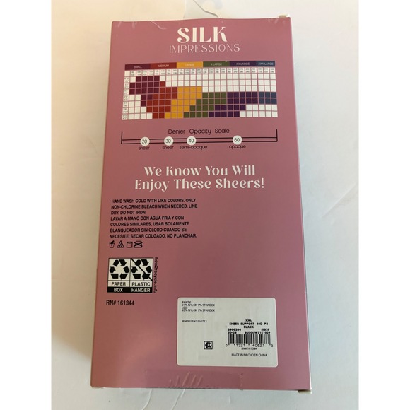 Silk Impressions High Support Sheer Tights 2 Pair XXL Black High Waisted - Picture 3 of 3